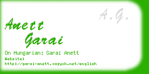 anett garai business card